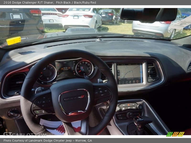 Pitch Black / Black/Ruby Red 2016 Dodge Challenger R/T Shaker