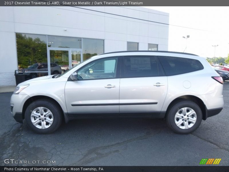 Silver Ice Metallic / Dark Titanium/Light Titanium 2017 Chevrolet Traverse LS AWD