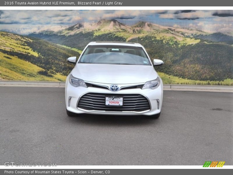 Blizzard Pearl / Light Gray 2016 Toyota Avalon Hybrid XLE Premium
