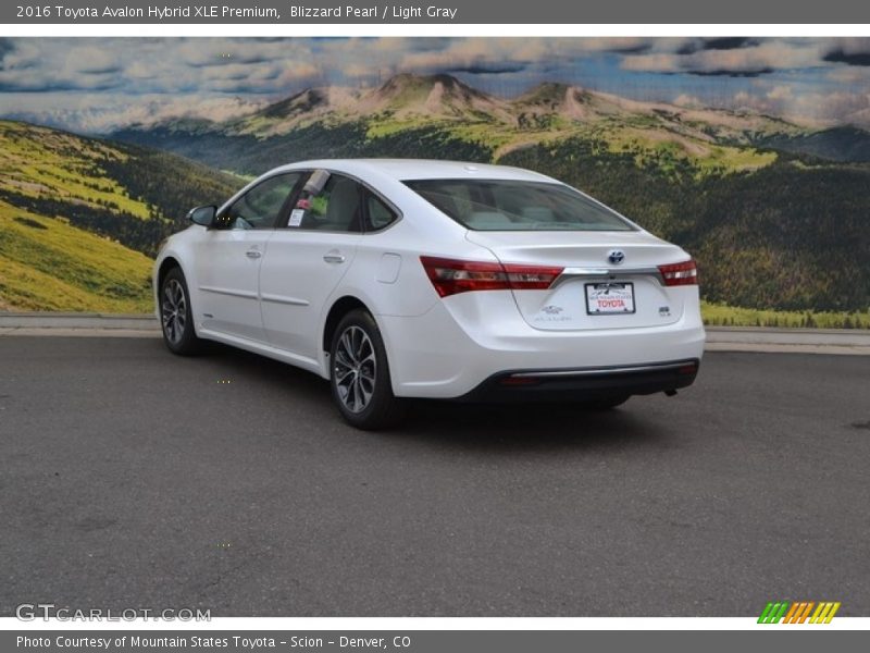 Blizzard Pearl / Light Gray 2016 Toyota Avalon Hybrid XLE Premium
