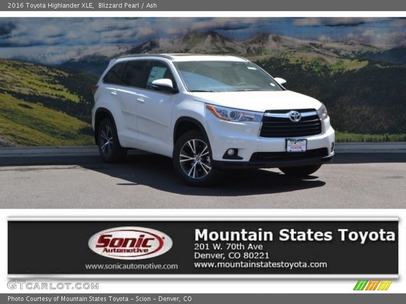 Blizzard Pearl / Ash 2016 Toyota Highlander XLE