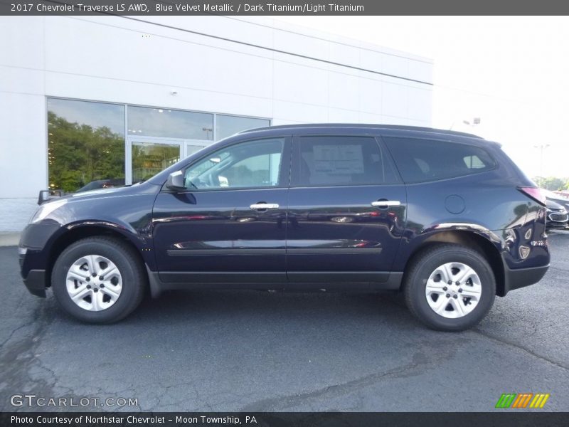 Blue Velvet Metallic / Dark Titanium/Light Titanium 2017 Chevrolet Traverse LS AWD