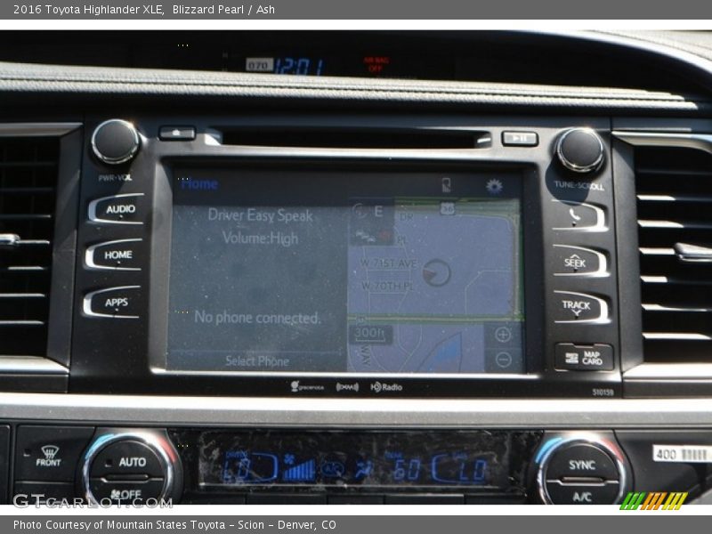Blizzard Pearl / Ash 2016 Toyota Highlander XLE