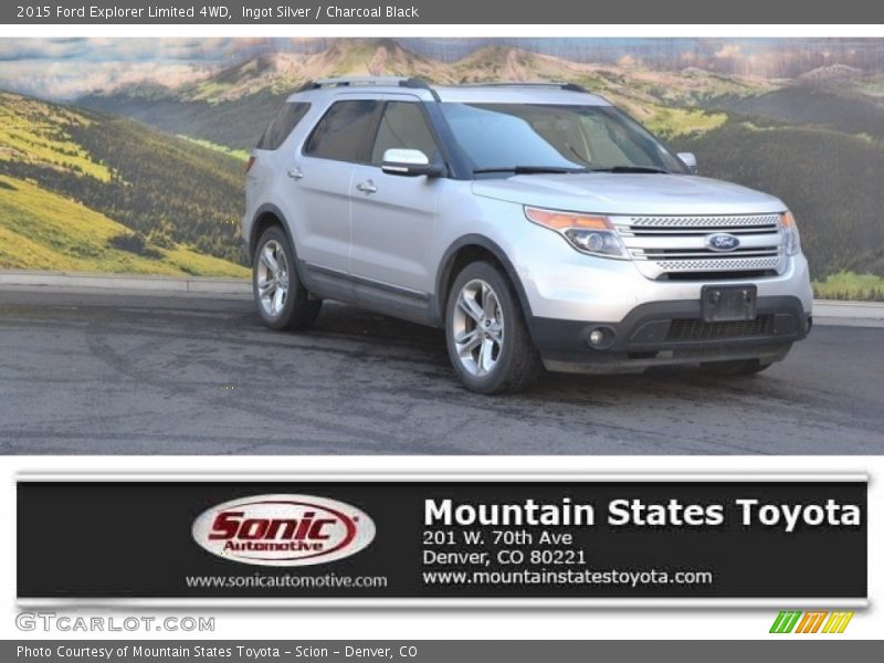 Ingot Silver / Charcoal Black 2015 Ford Explorer Limited 4WD