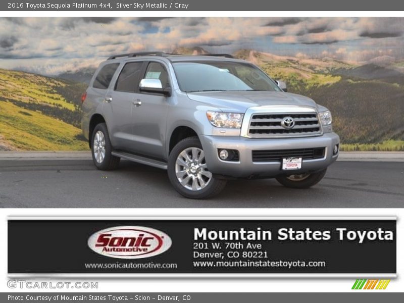 Silver Sky Metallic / Gray 2016 Toyota Sequoia Platinum 4x4