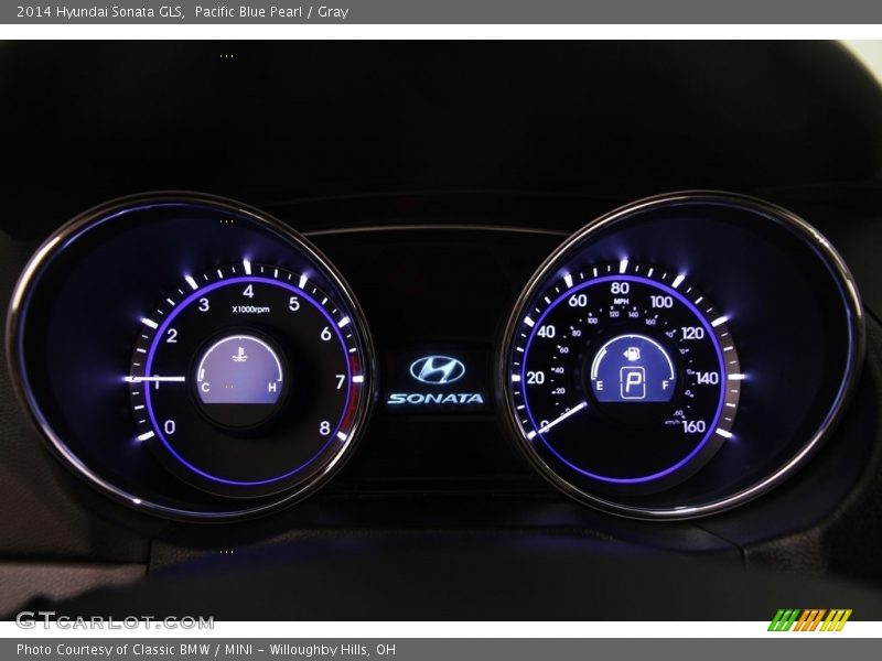 Pacific Blue Pearl / Gray 2014 Hyundai Sonata GLS