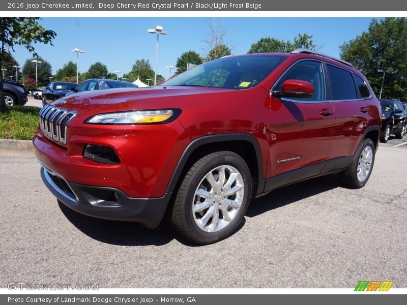 Deep Cherry Red Crystal Pearl / Black/Light Frost Beige 2016 Jeep Cherokee Limited