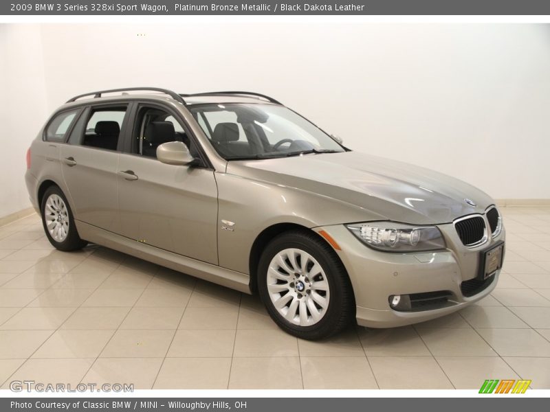 Platinum Bronze Metallic / Black Dakota Leather 2009 BMW 3 Series 328xi Sport Wagon