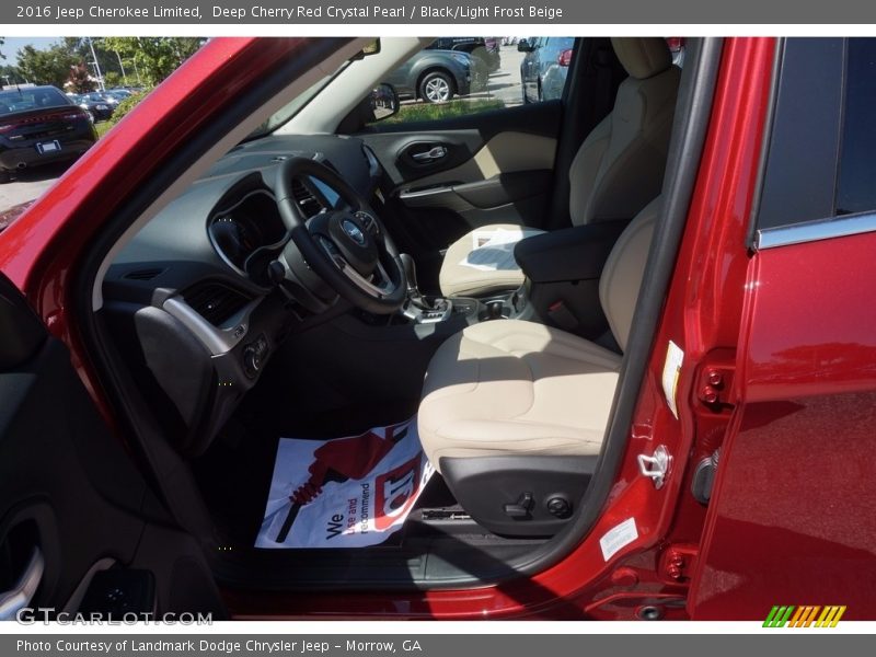 Deep Cherry Red Crystal Pearl / Black/Light Frost Beige 2016 Jeep Cherokee Limited