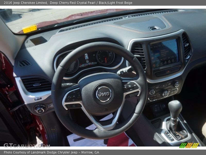 Deep Cherry Red Crystal Pearl / Black/Light Frost Beige 2016 Jeep Cherokee Limited