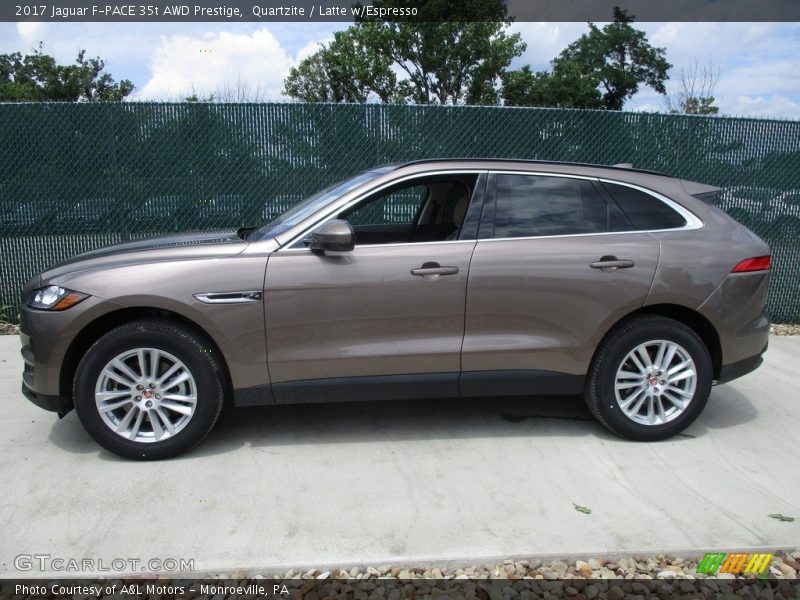 Quartzite / Latte w/Espresso 2017 Jaguar F-PACE 35t AWD Prestige