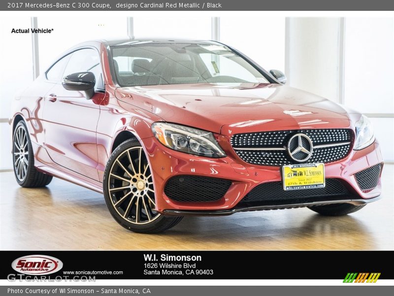 designo Cardinal Red Metallic / Black 2017 Mercedes-Benz C 300 Coupe