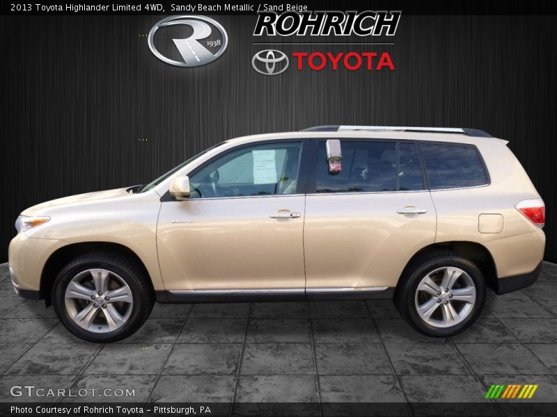 Sandy Beach Metallic / Sand Beige 2013 Toyota Highlander Limited 4WD
