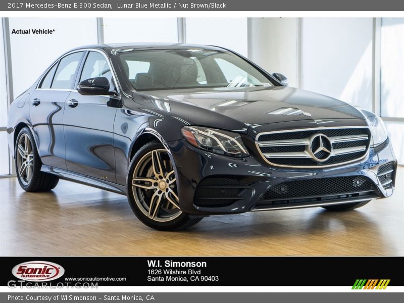 Lunar Blue Metallic / Nut Brown/Black 2017 Mercedes-Benz E 300 Sedan