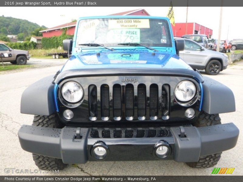 Hydro Blue Pearl / Black 2016 Jeep Wrangler Sport