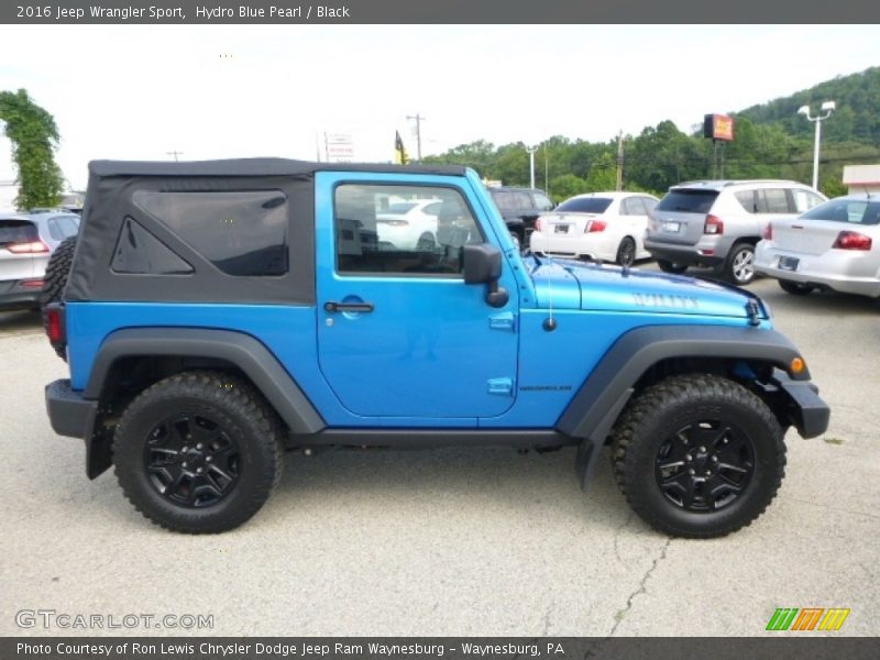 Hydro Blue Pearl / Black 2016 Jeep Wrangler Sport