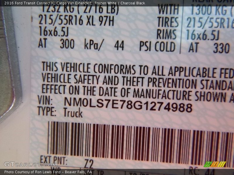Frozen White / Charcoal Black 2016 Ford Transit Connect XL Cargo Van Extended