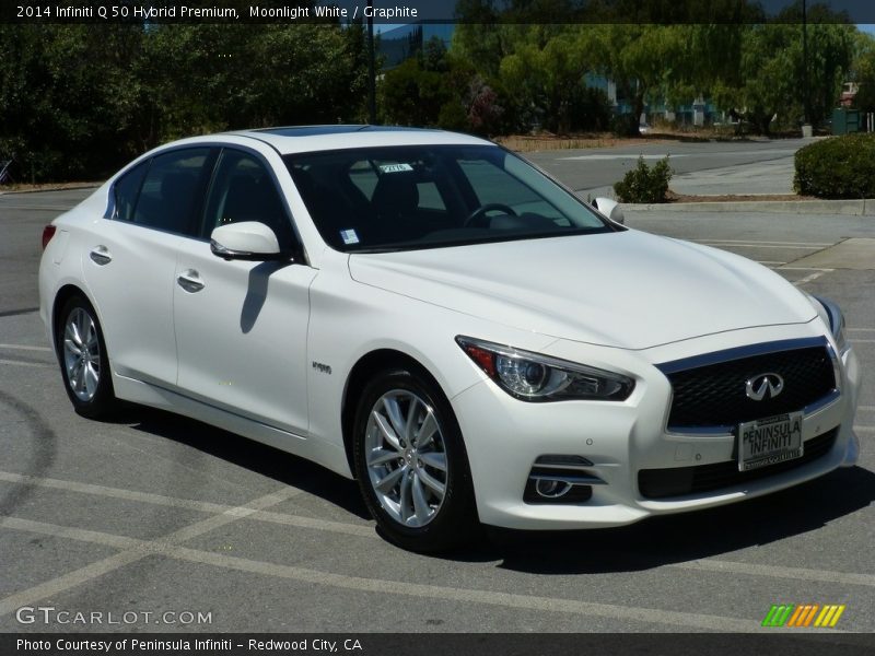 Moonlight White / Graphite 2014 Infiniti Q 50 Hybrid Premium