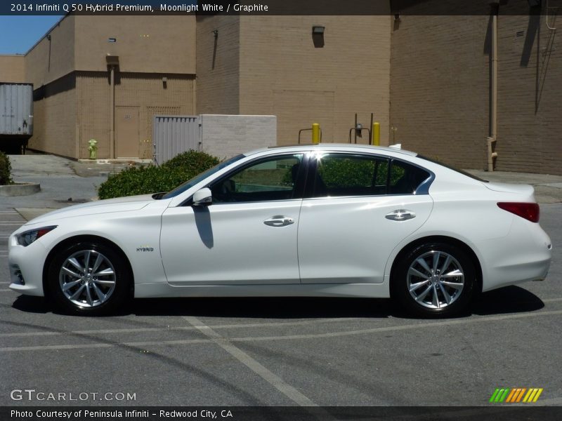 Moonlight White / Graphite 2014 Infiniti Q 50 Hybrid Premium