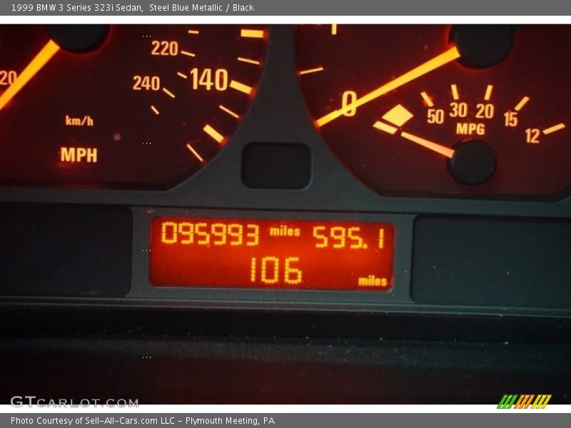 Steel Blue Metallic / Black 1999 BMW 3 Series 323i Sedan