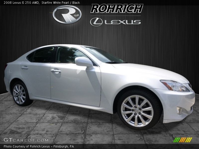 Starfire White Pearl / Black 2008 Lexus IS 250 AWD