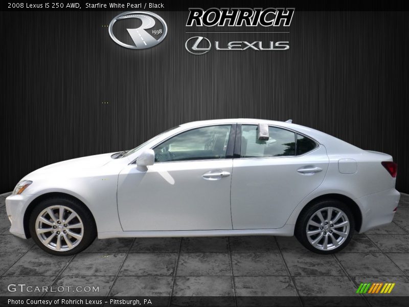 Starfire White Pearl / Black 2008 Lexus IS 250 AWD