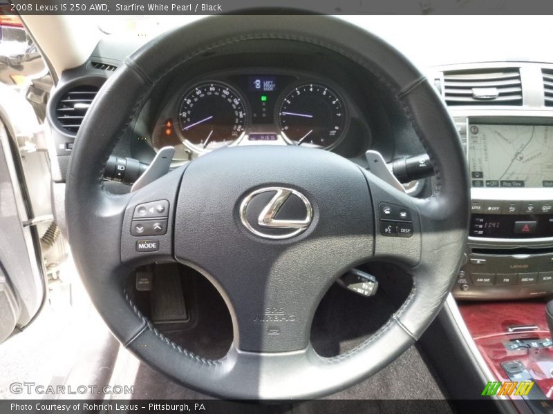 Starfire White Pearl / Black 2008 Lexus IS 250 AWD