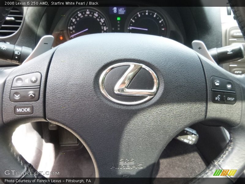Starfire White Pearl / Black 2008 Lexus IS 250 AWD