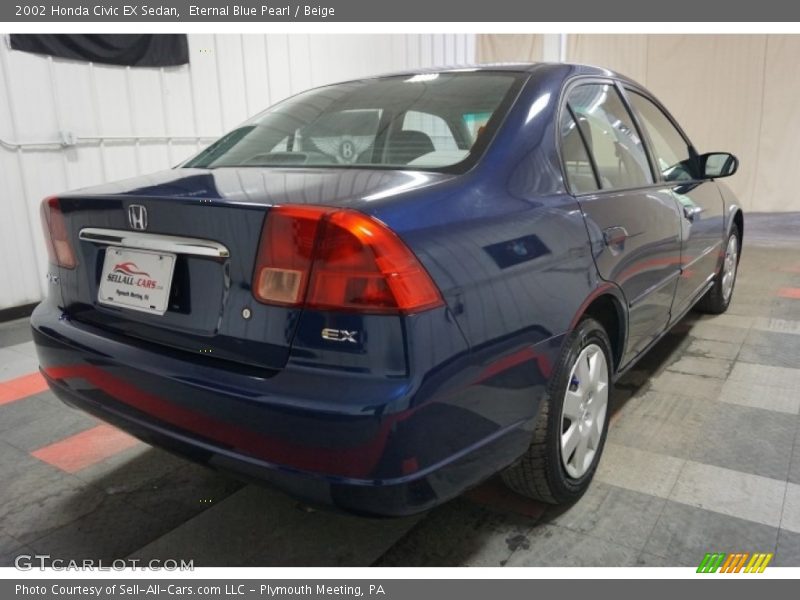 Eternal Blue Pearl / Beige 2002 Honda Civic EX Sedan