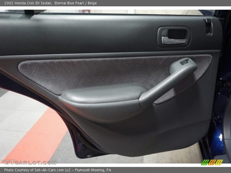Eternal Blue Pearl / Beige 2002 Honda Civic EX Sedan