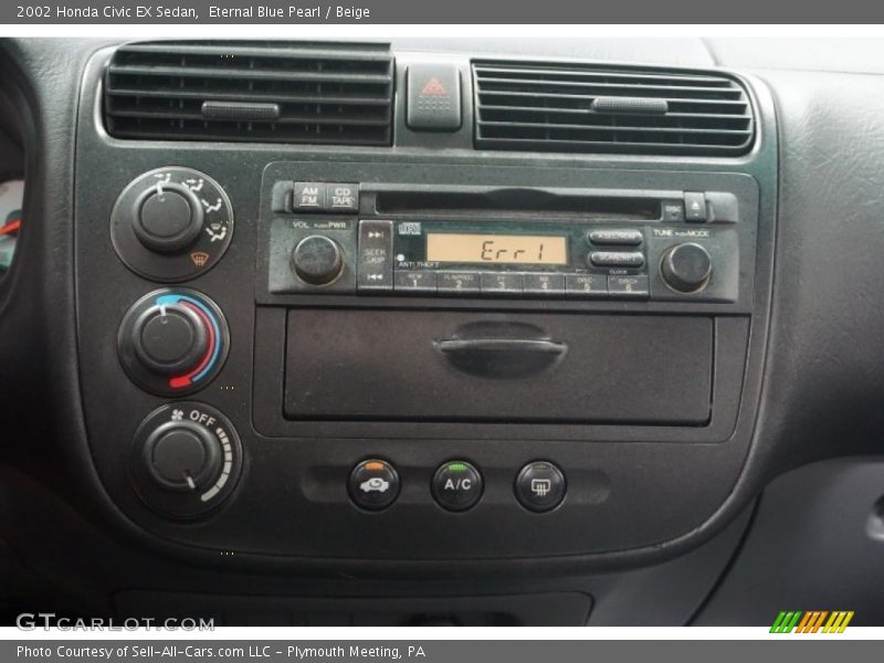 Eternal Blue Pearl / Beige 2002 Honda Civic EX Sedan