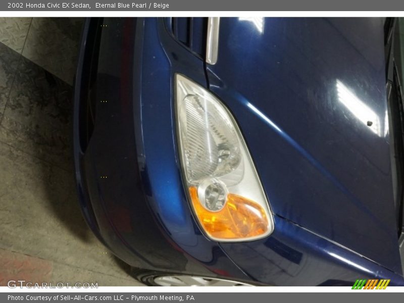 Eternal Blue Pearl / Beige 2002 Honda Civic EX Sedan