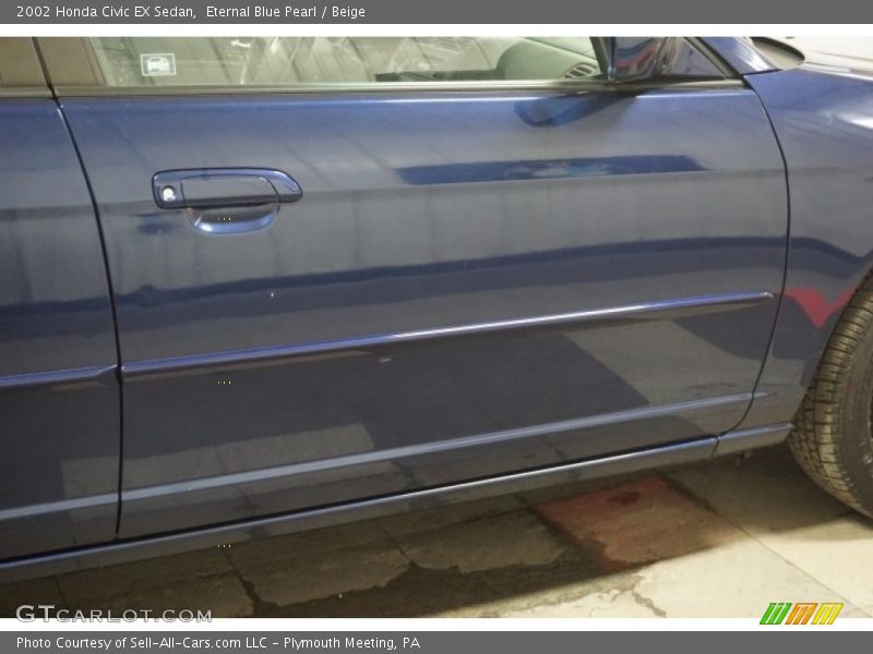Eternal Blue Pearl / Beige 2002 Honda Civic EX Sedan