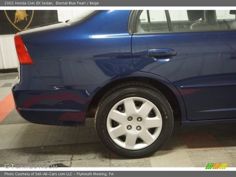 Eternal Blue Pearl / Beige 2002 Honda Civic EX Sedan