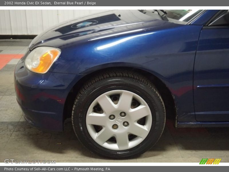 Eternal Blue Pearl / Beige 2002 Honda Civic EX Sedan