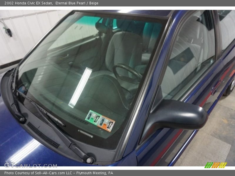 Eternal Blue Pearl / Beige 2002 Honda Civic EX Sedan