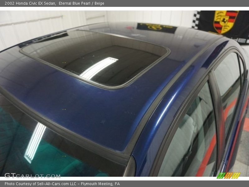 Eternal Blue Pearl / Beige 2002 Honda Civic EX Sedan