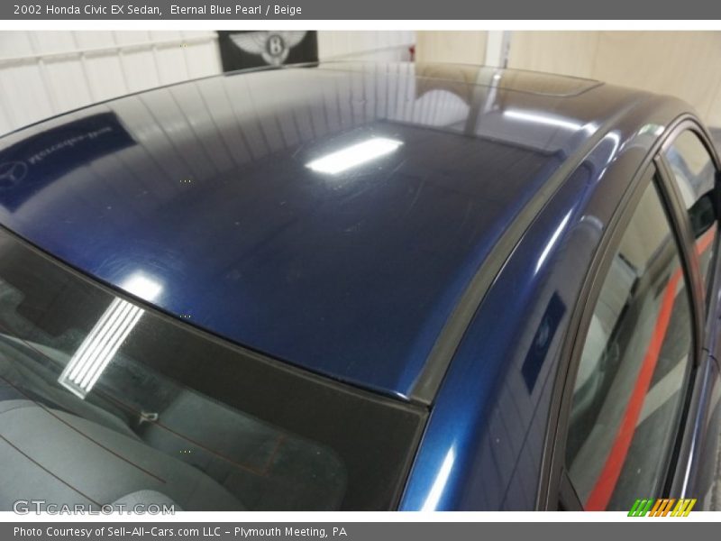 Eternal Blue Pearl / Beige 2002 Honda Civic EX Sedan