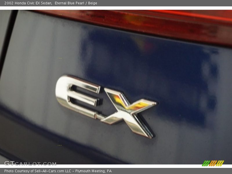 Eternal Blue Pearl / Beige 2002 Honda Civic EX Sedan