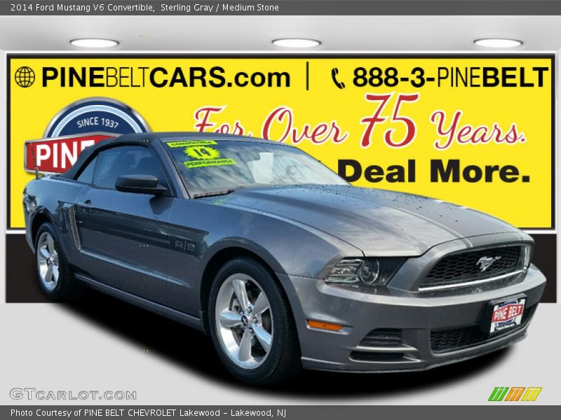 Sterling Gray / Medium Stone 2014 Ford Mustang V6 Convertible