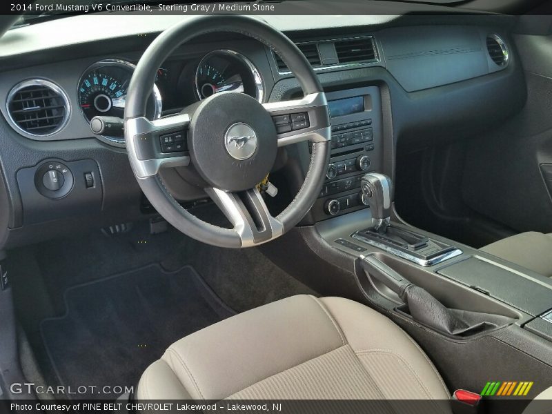 Sterling Gray / Medium Stone 2014 Ford Mustang V6 Convertible