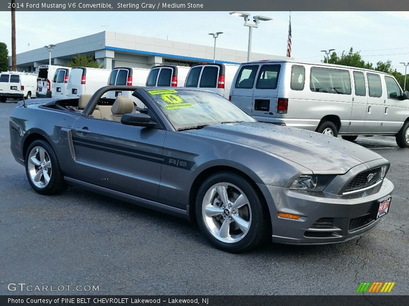 Sterling Gray / Medium Stone 2014 Ford Mustang V6 Convertible