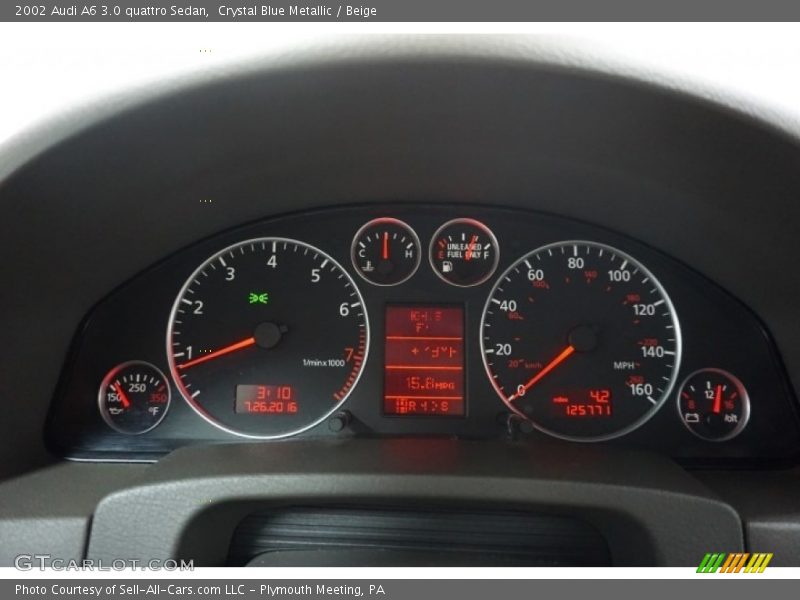 Crystal Blue Metallic / Beige 2002 Audi A6 3.0 quattro Sedan