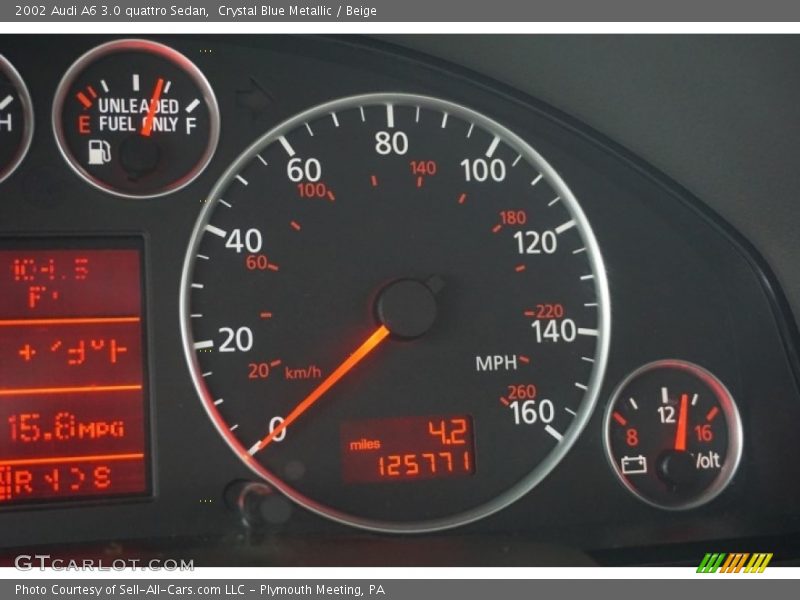 Crystal Blue Metallic / Beige 2002 Audi A6 3.0 quattro Sedan