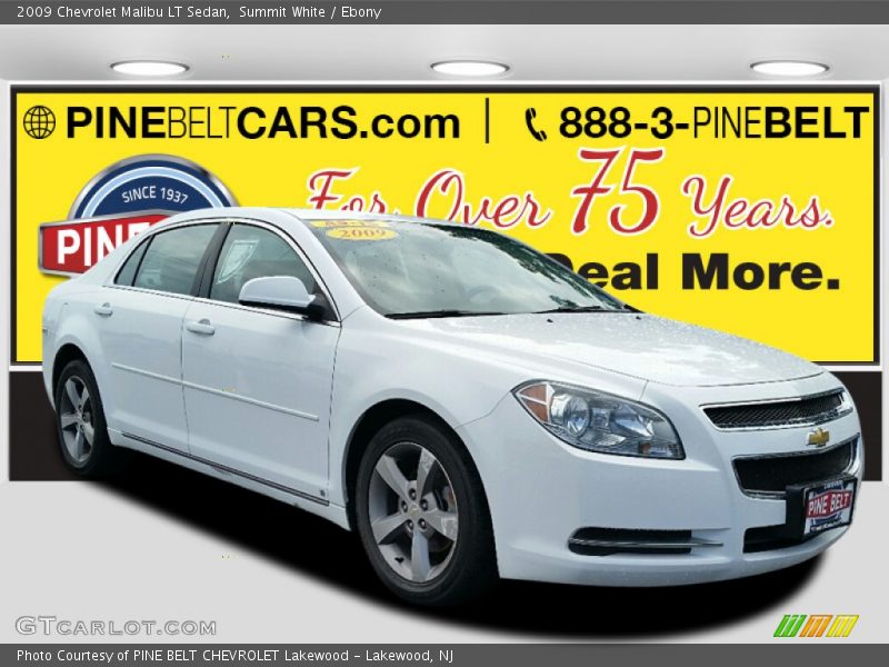 Summit White / Ebony 2009 Chevrolet Malibu LT Sedan