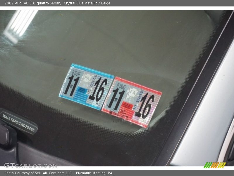 Crystal Blue Metallic / Beige 2002 Audi A6 3.0 quattro Sedan