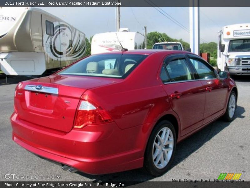 Red Candy Metallic / Medium Light Stone 2012 Ford Fusion SEL