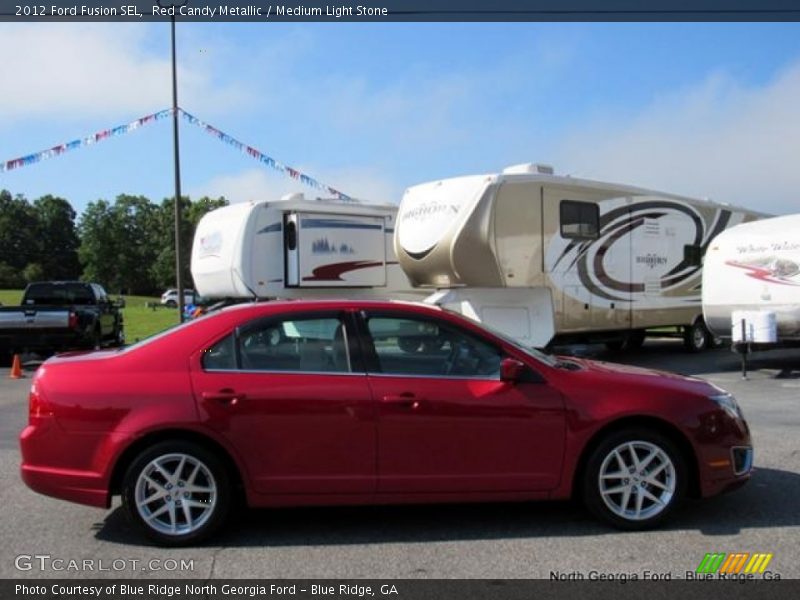 Red Candy Metallic / Medium Light Stone 2012 Ford Fusion SEL