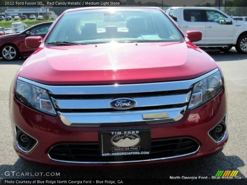 Red Candy Metallic / Medium Light Stone 2012 Ford Fusion SEL