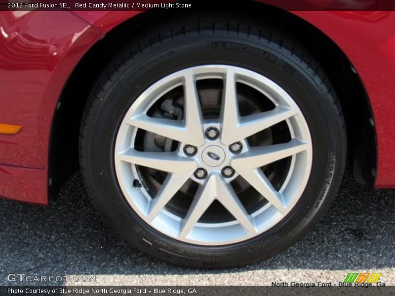 Red Candy Metallic / Medium Light Stone 2012 Ford Fusion SEL